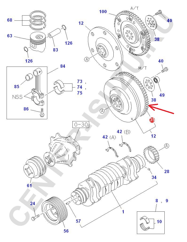 Vành răng bánh đà Isuzu NQR 4HK1 